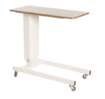 Overbed Table with Hydraulic Height Adjustment and Oak Top