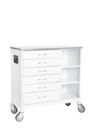 Anaesthetic Trolley – 6 Drawers With 3 Shelves