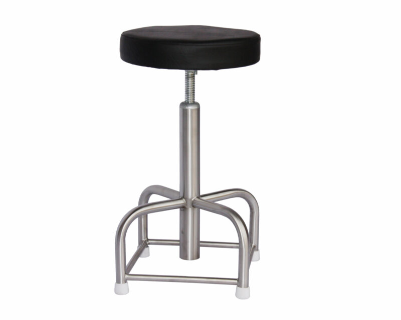 Op-Stool-Stainless-Steel-Frame-Upholstered-Seat-Feet-scaled Operation Stool, on Rubber Feet, Stainless Steel Frame
