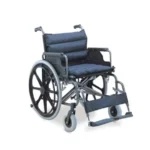 Wheelchair - Steel / Nylon - extra wide , upto 125kg , detach arm and foot rests