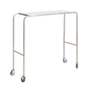 Overbed Table Fixed Height Stainless Steel with Stainless Steel Top