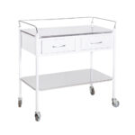 Trolley Anaesthetic Double Drawers Epoxy Coated With Stainless Steel Shelves